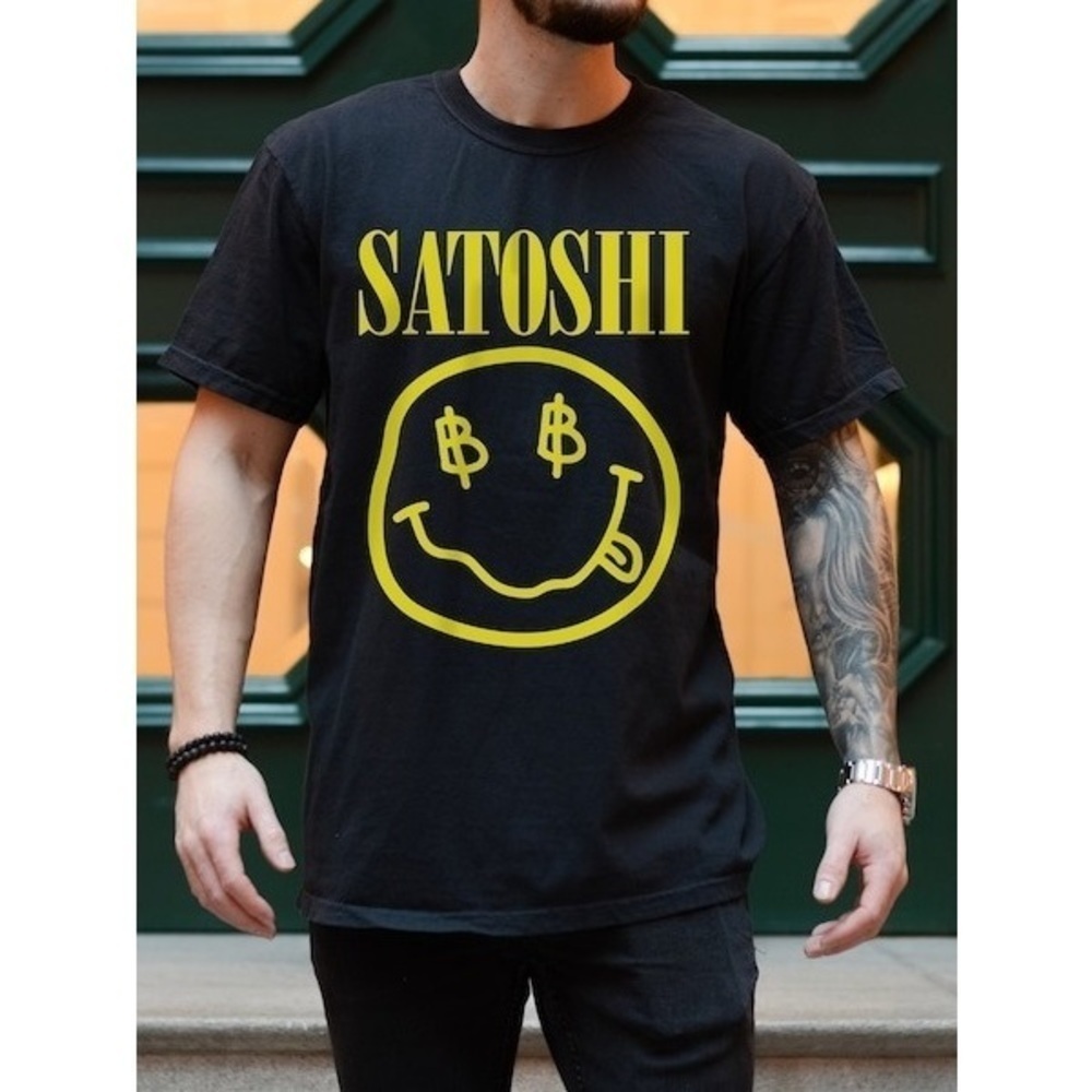 Satoshi Nirvana Smiley Face Unisex Tshirt Satoshi Nakamoto Kurt Cobain